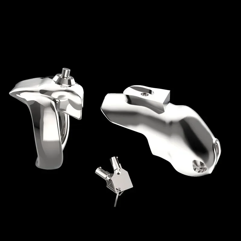 Stainless Steel Luxurious Penis Lock Male Chastity Device Cock Cage Penis Ring Belt Fetish Adult Sex Toy Chastity for Sextoys