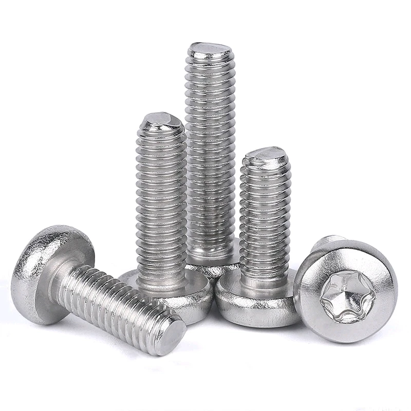 50/10pcs M2 M3 M4 M5 M6 M8 GB2672 Black 304 Stainless Steel Hexalobular Socket Six-Lobe Torx Button Round Pan Head Screw Bolt