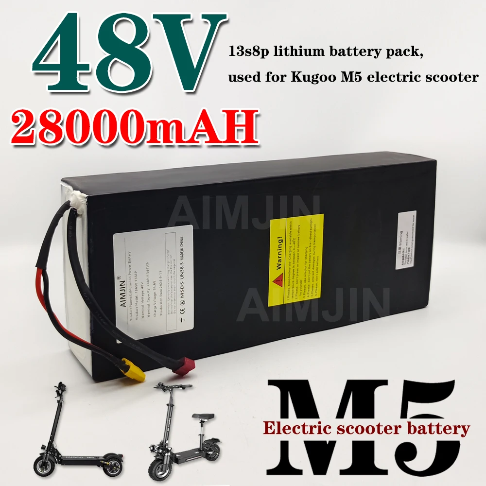 

13S8P battery pack 48V 28000mAH for Kugoo M5 Rechargeable Scooter/Bicycle Powerful Motor 18650 28Ah 1344wh Lithium Battery