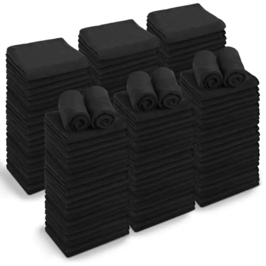 

Salon use microfiber black 72-pack absorbent quick-dry hand towels 16 x 27 resistant for facial beauty care gym spa hotel