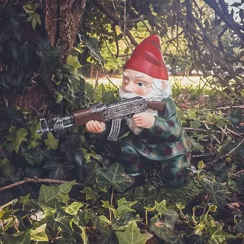 3 Pieces Funny Army Gnome Garden Statue Resin Desktop Lawn Ornament Dwarf Statue for Outdoor Garden Decoration 2025 New