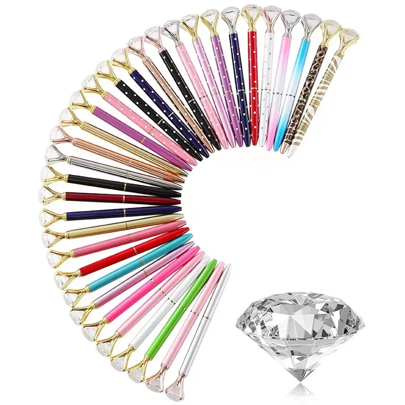 

Luxury crystal pen Big Diamond Metal Ballpoint Pen Gift Promotion Student Stationery Office Writing Pen