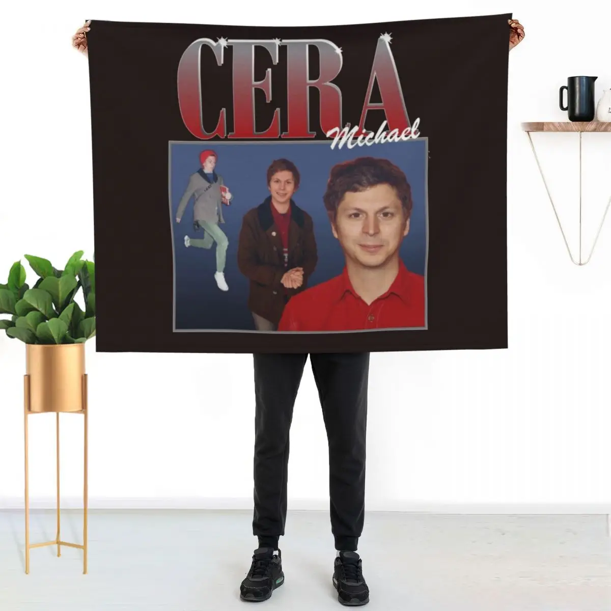 

michael cera Classic T-Shirt Throw Blanket Cozy Home Blanket Gift for Christmas Holiday