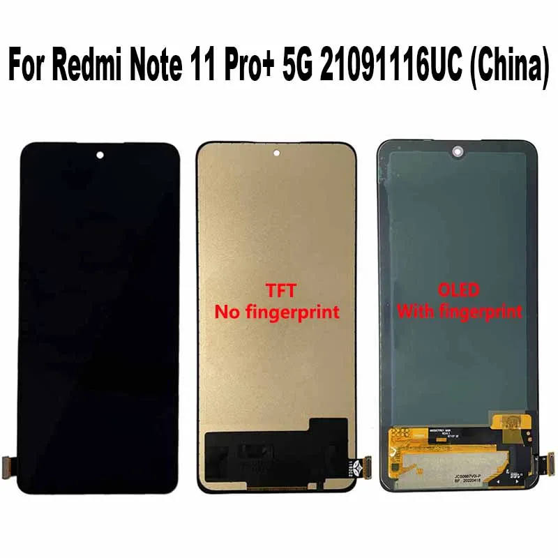 

For Redmi Note 11 Pro+ 5G 21091116UG 21091116UC LCD Display Touch Screen Digitizer Assembly For Redmi Note 11 Pro Plus 5G