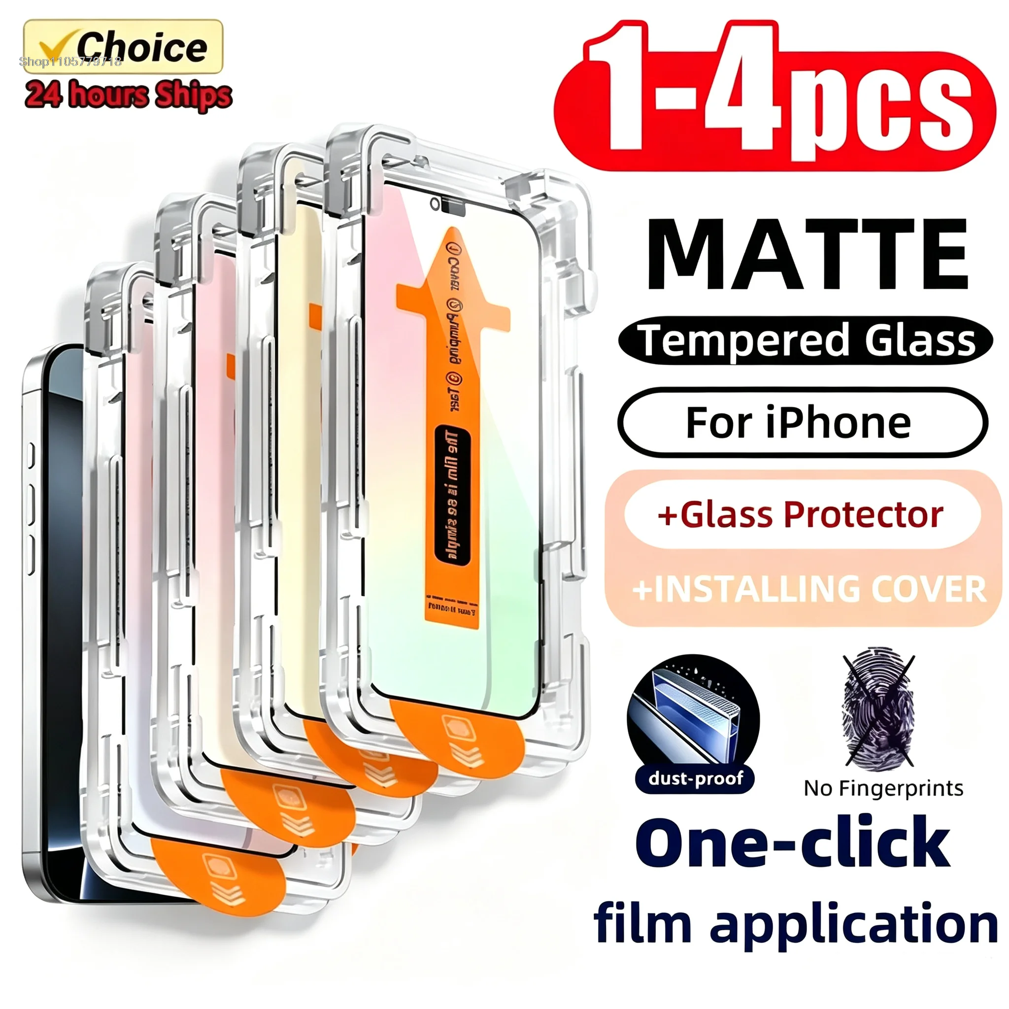 1-4PCS HD Dust Free Protective Film For iPhone 17 Pro Max Air 18 16 15 14 13 12 11 XR XS Max 9D Edge To Edge Screen Protectors