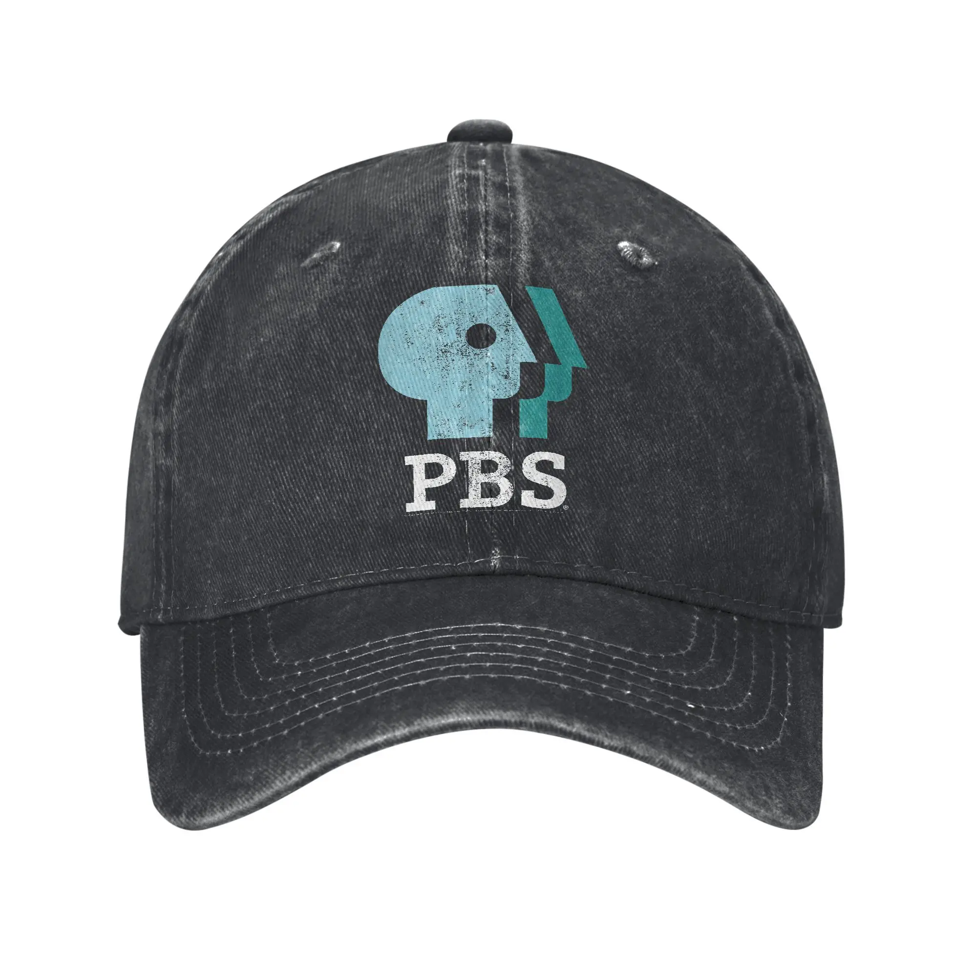 

Blue Teal and White Logo Public Broadcasting Service Sun Baseball Cap y2k Cute Women Men Washed Hip Hop Hats Hot Sale Caps