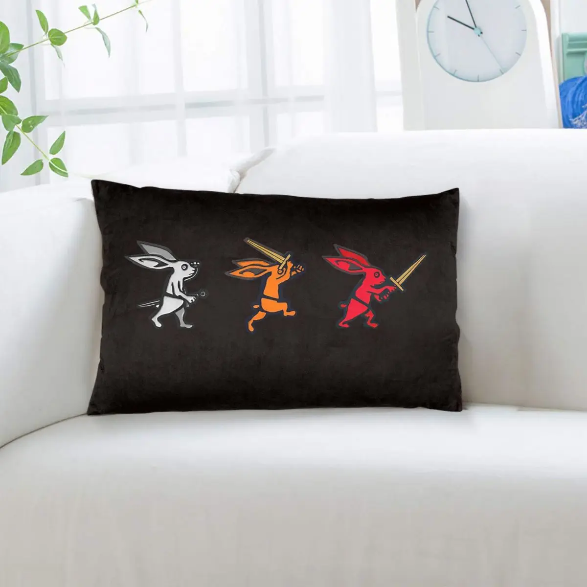 Rabbit Trio Kingdom Come Deliverance Ii Rectangle Pillowcase Cushion Cover Decorative Bedroom Bed Home Comfort Throw Pillow