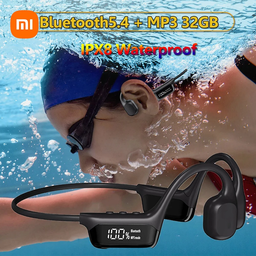 Xiaomi 32GB Bone Conduction Bluetooth Headphone IPX8 Waterproof Swimming Earphone Wireless Stereo Music Headset Magnetic Charger