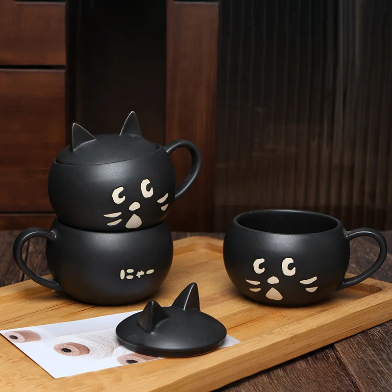 Japanese Cute Surprise Cat Tableware Underglaze Color Plate Cartoon Ceramic Bowl Household Rice Noodle Soup Bowl