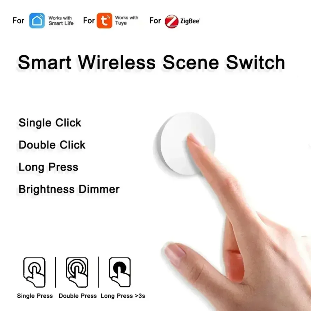 

Button Scene Switch Intelligent Linkage Smart Switch Battery Powered Automation Work With Zigbee Devices