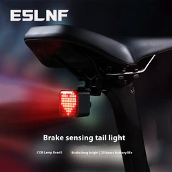 Smart Bicycle Rear Light Auto Start Stop Brake Sensing Induction Waterproof USB Charging Cycling Tail Taillight LED Bike Light