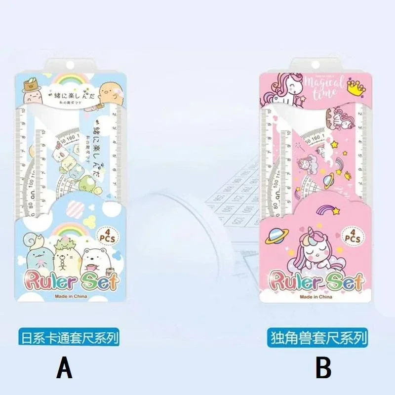 New 4Pcs/Set SUMIKKO GURASHI Cute animal Plastic Ruler Student Office Learn Stationery Drawing School Supplies Kids gift
