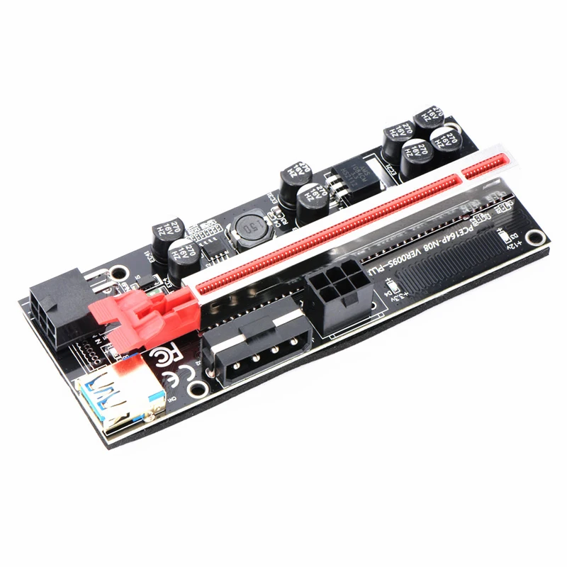 NEW Riser Card VER009S Plus PCI-E 009S Plus PCIE X1 to X16 4Pin 6Pin Power for Graphics Card GPU Miner Mining 60CM USB 3.0 Cable