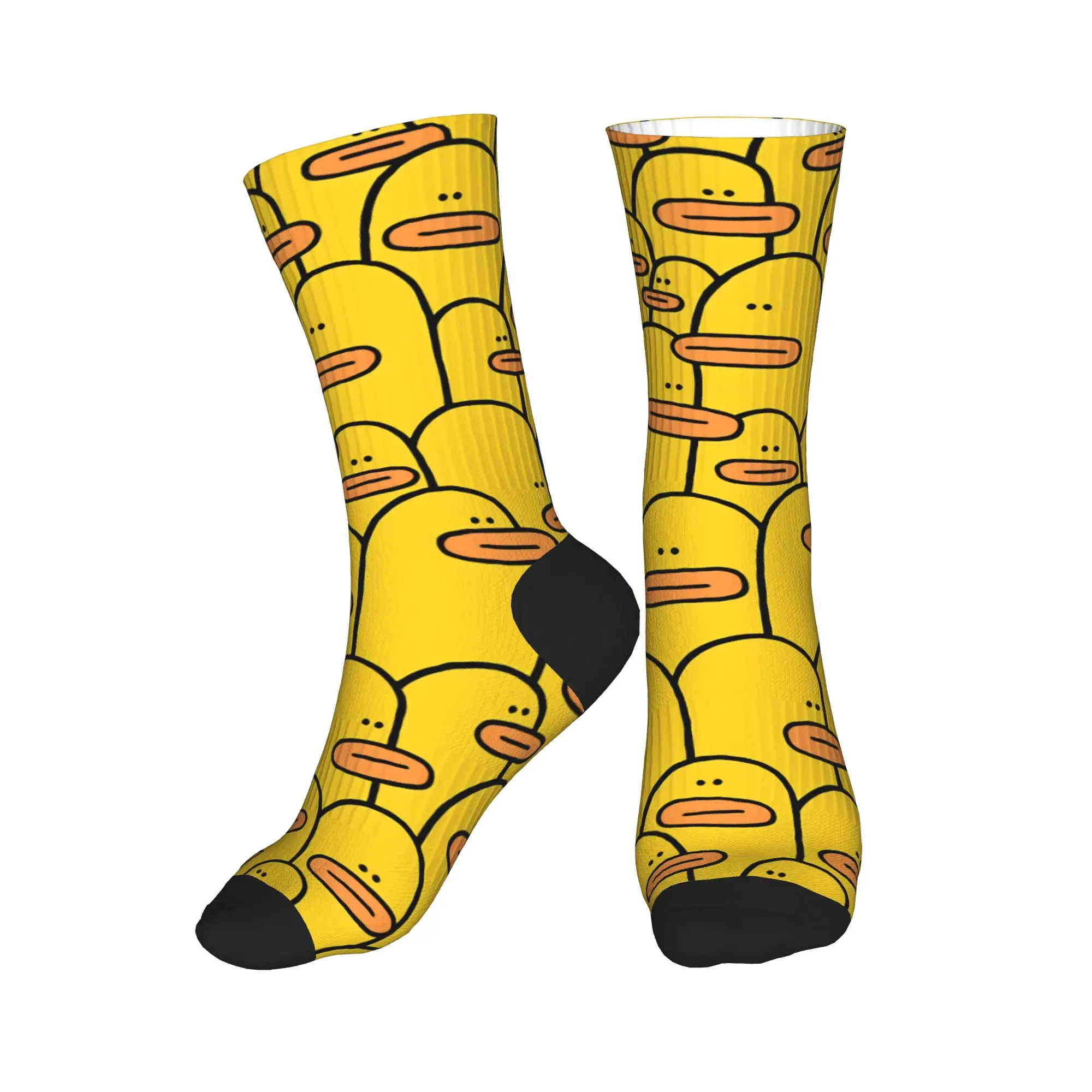 A Blue Bird In A Crowd Of Yellow People With Their Mouths Open Stockings Fashion Socks Men Soft Socks Autumn Graphic Anti Socks