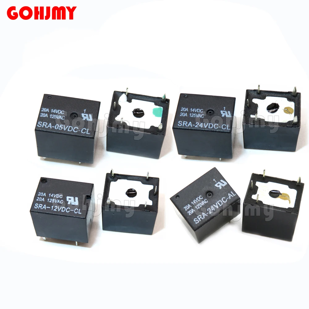5PCS/LOT  5PINS 12v 5v 24v DC High Quality  Relay SRA-12VDC-CL SRA-05VDC-CL SRA-24VDC-CL SRA-24VDC-AL Relays 
