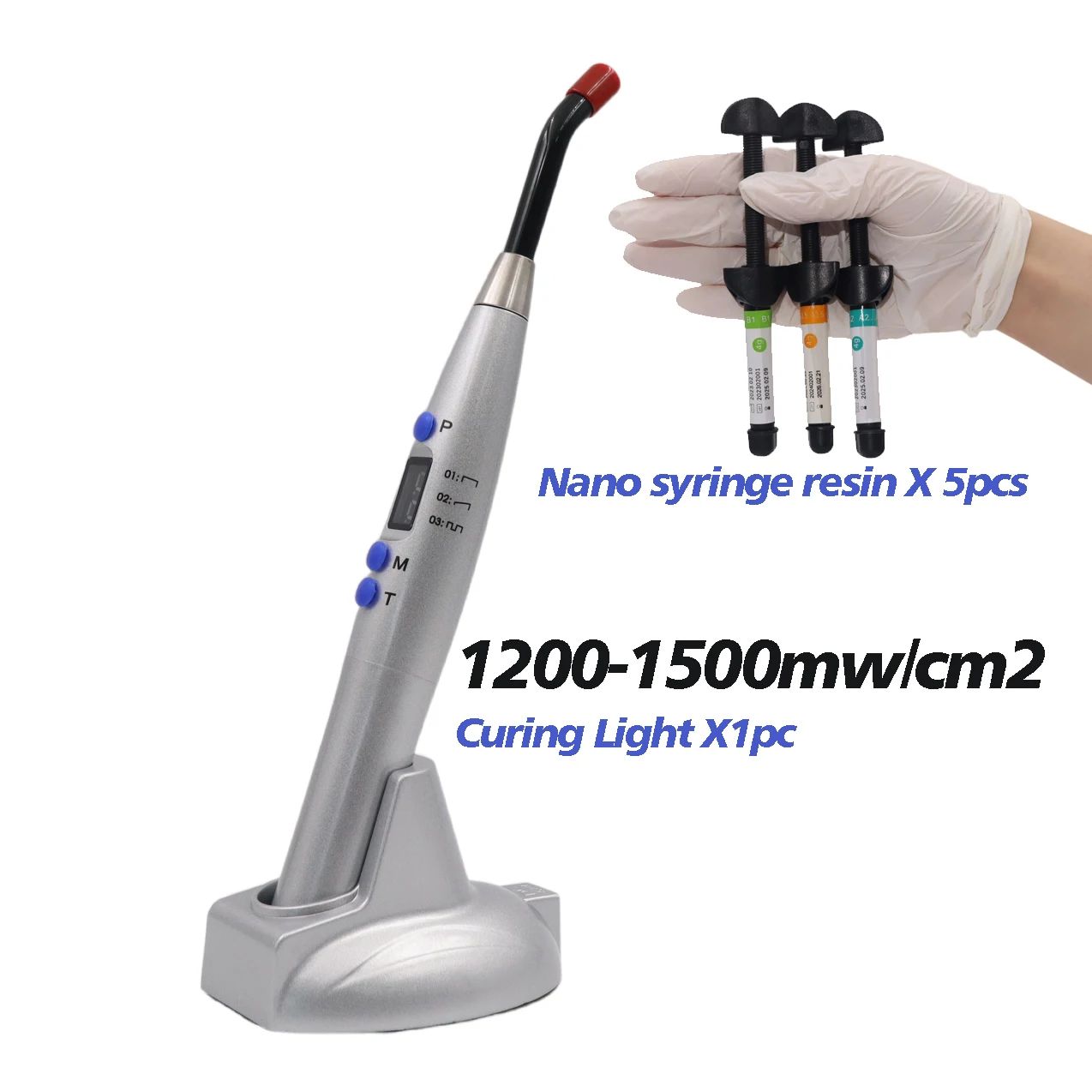 Dental Get Free LED-Härtungslampe, kabelloses Harz, 5 Stück, Material A2 oder A3, Zahnmedizin-Ausrüstungslampe, Verbundbeleuchtung, kieferorthopädisch