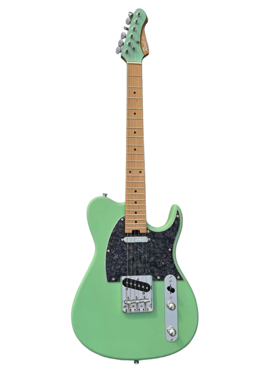 Multi colored high-end electric guitar, roasted maple wood guitar, unique neck and head design, high-end material body