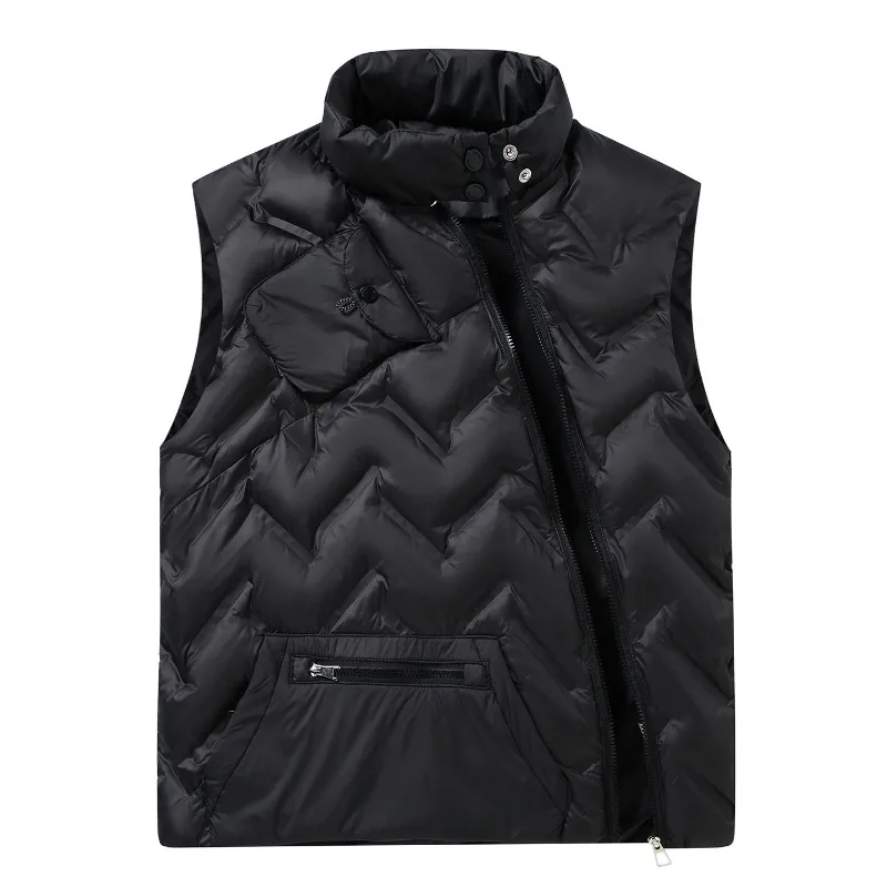 2026 Winter Men Cotton Vest Stand Collar Diagonal Pocket Design Loose Sleeveless Coat Warm Fashion Women Men Couple Waistcoat