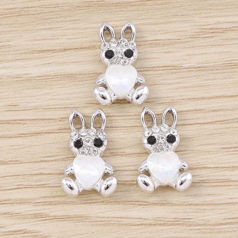 Tusember 10 قطعة 10*17 مللي متر تشيكوسلوفاكيا كريستال الأرنب المعلقات القلب أرنب السحر ل اليدوية قلادة أقراط صنع المجوهرات اكسسوارات