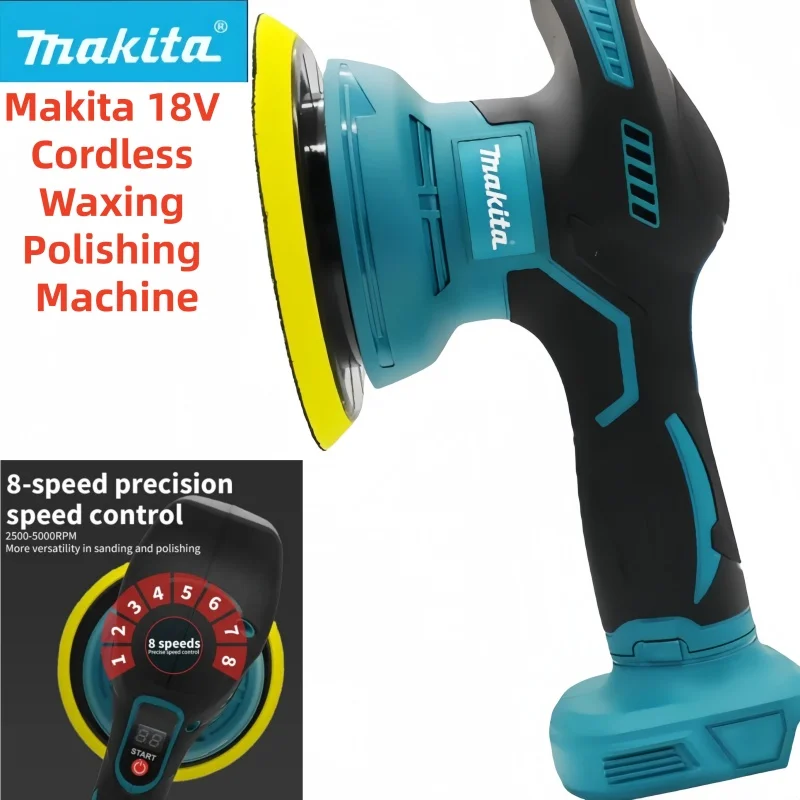 

Makita Cordless Car Polisher Electric Waxing Machine 8 Gears Digital Display For Auto