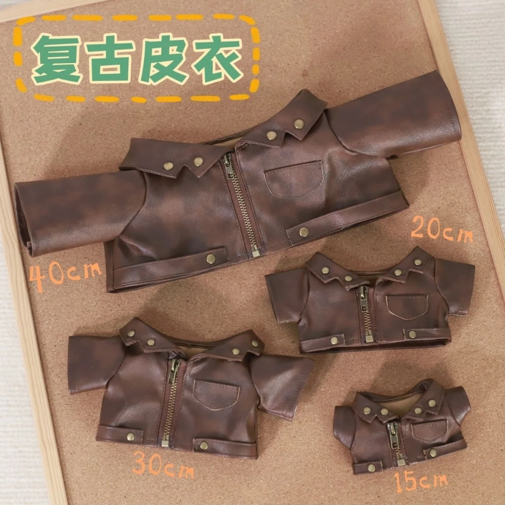 Retro-style Leather Jacket. 30cm/20cm/15cm/10cm Size Cotton Dolls' Universal Clothing, Top. - view 4
