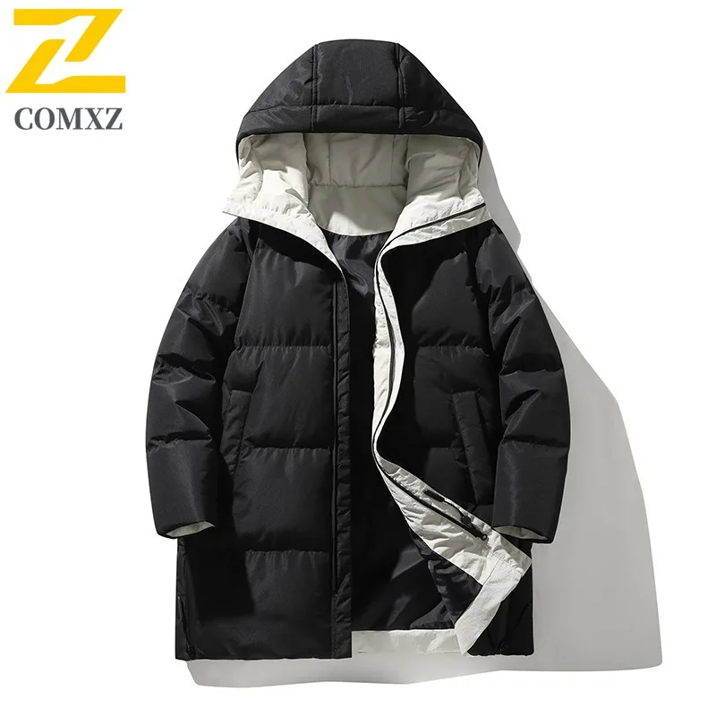 COMXZ Uomo Giacca invernale imbottita da uomo Multi-Funzione con cappuccio da lavoro all'aperto Parka caldo spesso Cappotti da campeggio leggeri e confortevoli rilassati