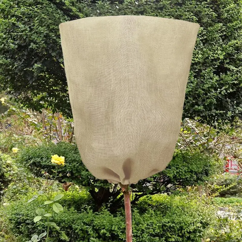 Plant Covers Freeze Protection Frost Cloth for Winter Plant Reusable Frost Protection Cloth Plant Blankets Drawstring Bags for