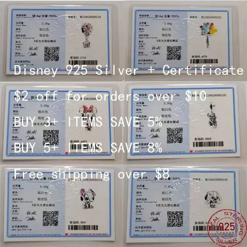 100% 925 sterling silver Disney teddy bear new bead charm suitable for Pandora's original bracelet women's DIY pendant jewelry