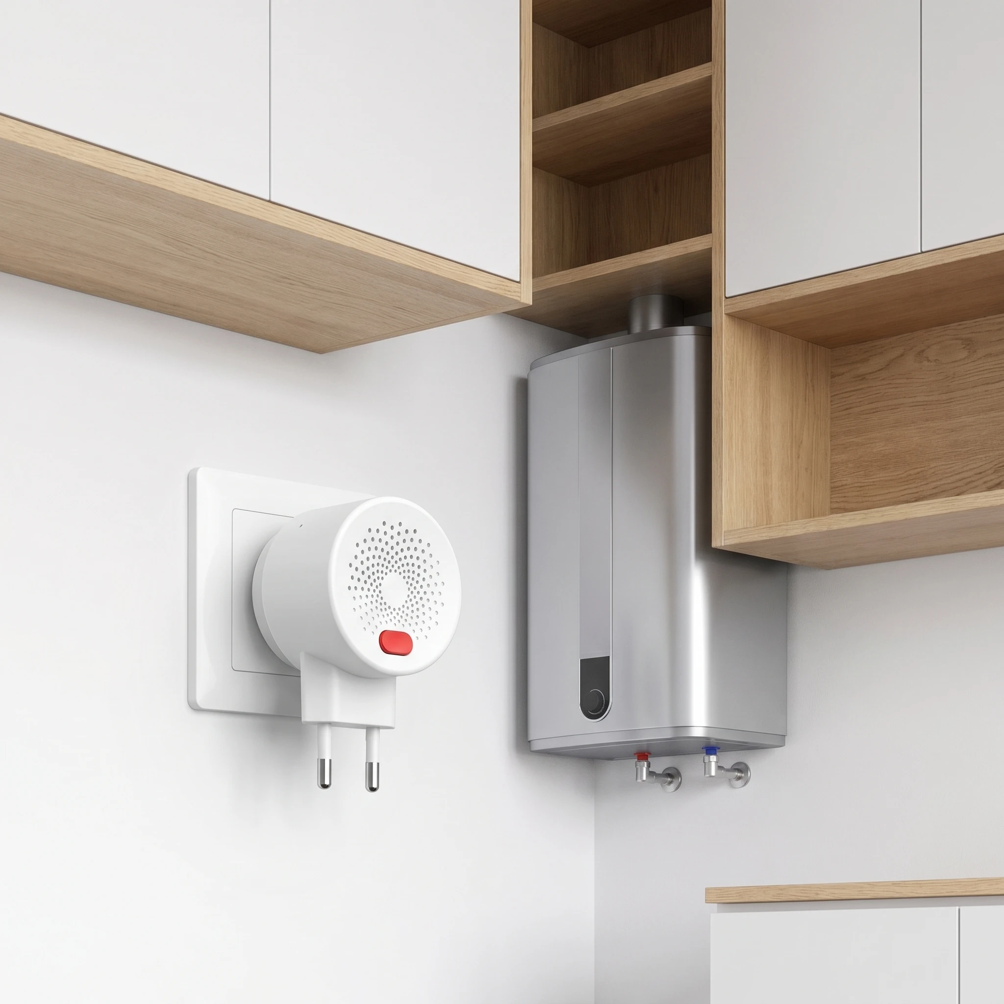 EU Plug WiFi Tuya Detector Wireless Home APP Control Leakage Sensor Sensitive Warning Alarm Device with LED Indicator