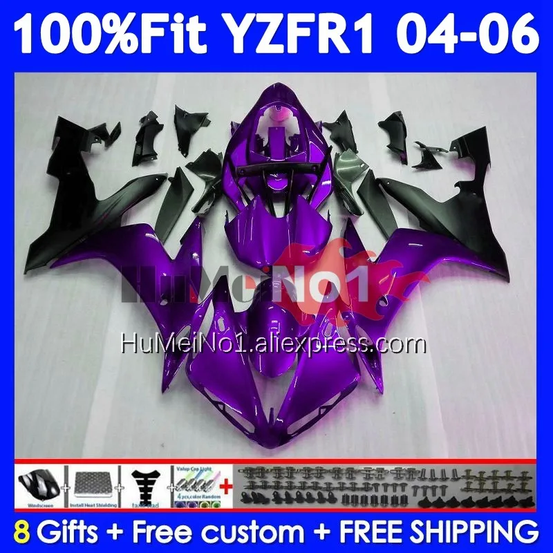 New purple Injection Body For YAMAHA YZF R1 R 1 YZF-1000 YZF1000 366No.67 1000CC YZF-R1 YZFR1 2004 2005 2006 04 05 06 Fairing