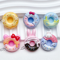 10 Pcs New Cute Cartoon Animal Donut Cake Series Resin Scrapbook Diy Jewelry Children Gift Hairpin Accessories B36