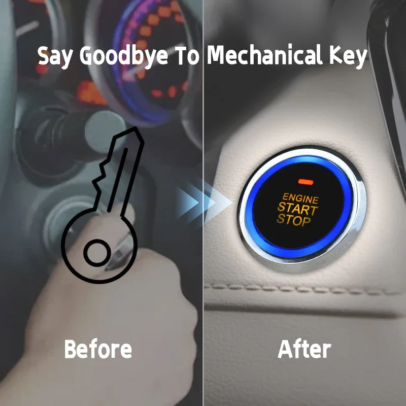 2025PKE Passive Keyless Entry System Push Button Start Stop Remote Starter Car Alarm Universal Car