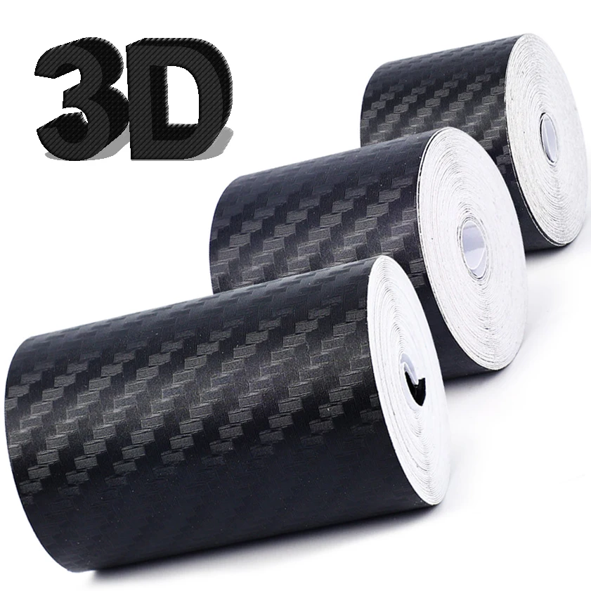 3D Carbon Fiber Car Sticker Strip Tape Anto Door Sill Trunk Bumper Tapes Threshold Anti Scratch Waterproof Car Decoration Decal