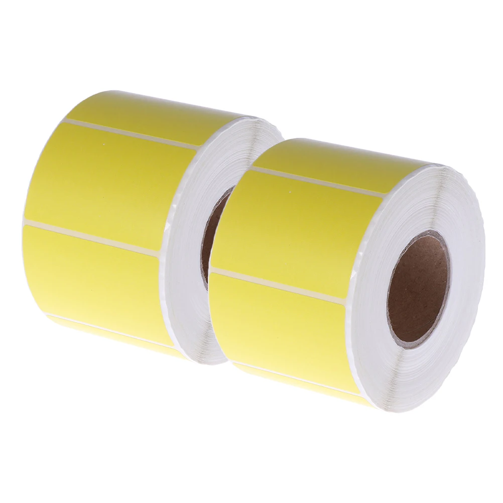 

2 Rolls Thermal Paper Labels Stickers Tag Printer Blank for Self Adhesive Fluorescence Office