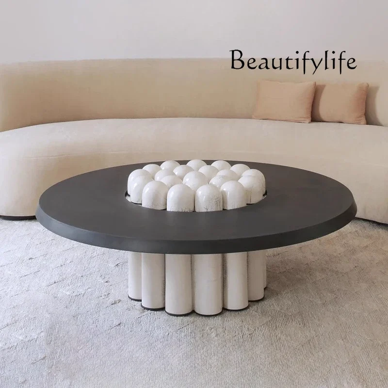 Si Nordic Postmodern Light Luxury Model House Solid Wood Tea Table Villa Home Living Room Designer New Model