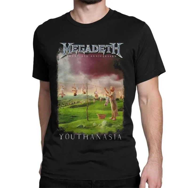 Novelty Rust in Peace Metal Rock Band T-Shirts Men Women Round Collar 100% Cotton T Shirt Megadeths Short Sleeve Tees Party Tops