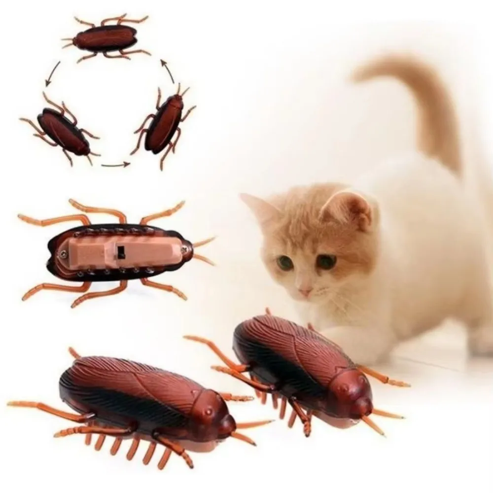 Funny Simulation of Cockroaches Pet Cat Dog Kitten Interactive Training Vibration Insect Play Toy
