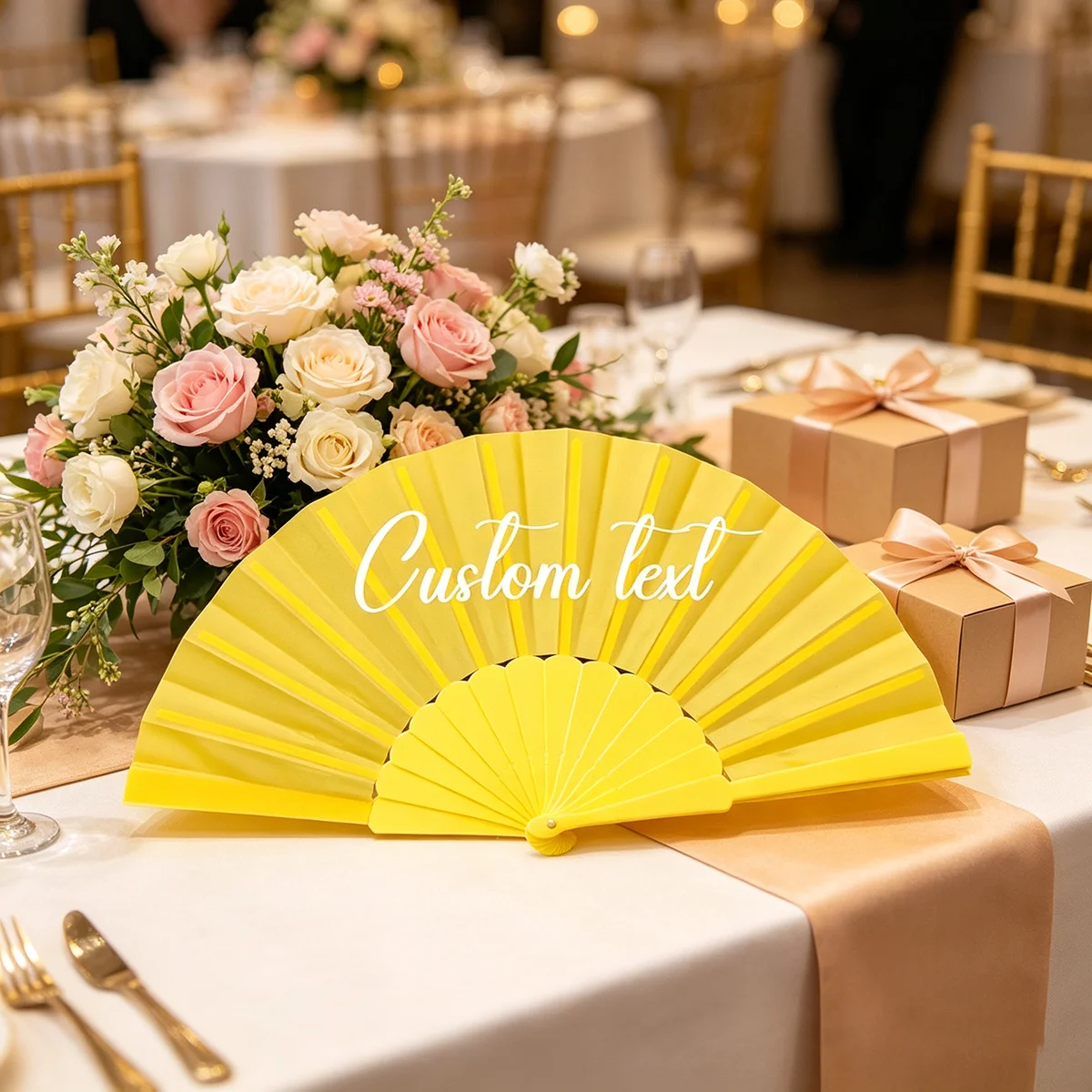 2 Sets/9 Sets/18 Sets/26 Sets/45 Sets/66 Sets of Custom Plain Folding Plastic Fans, Are Indispensable for Summer and Are a Must-Have Item. You Can Customize with the Names of Family Members and Friends, Making It a Uni
