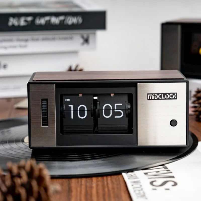 Minimalist Retro Table Clocks Turn The Page Digital Desk Clock Living Room Modern Desktop Watch Office Decorative Ornaments