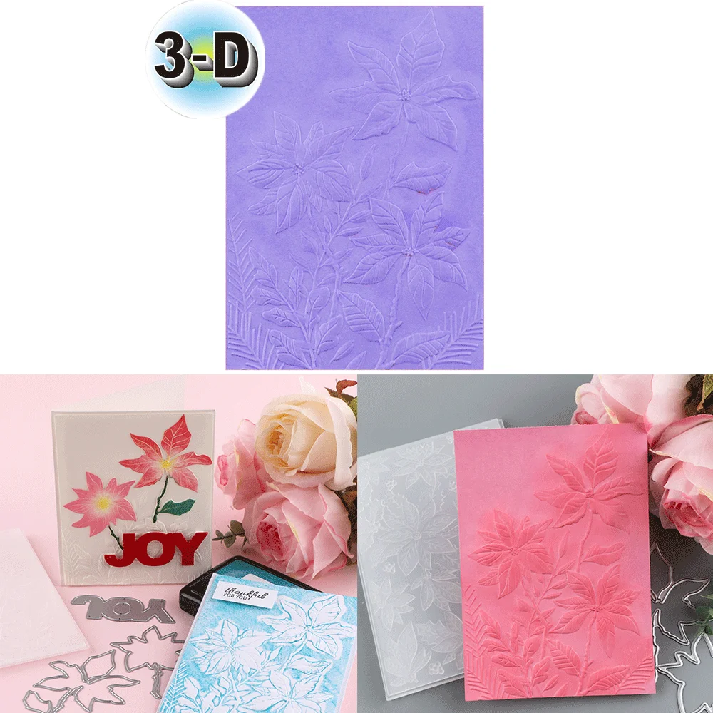 Autumn Maple Leaf 3D Embossing Folder and Matching Dies for Adding Textured Detail To Paper Crafting Card Making Supplies