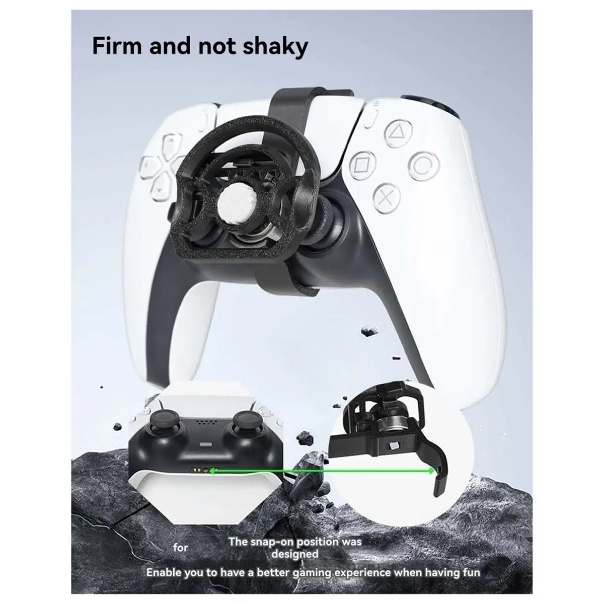 Punctual- For PS5 PS5 Pro/Slim Mini Steering Wheel 3D Printed Game Controller Accessory Game Controller Auxiliary Replacement