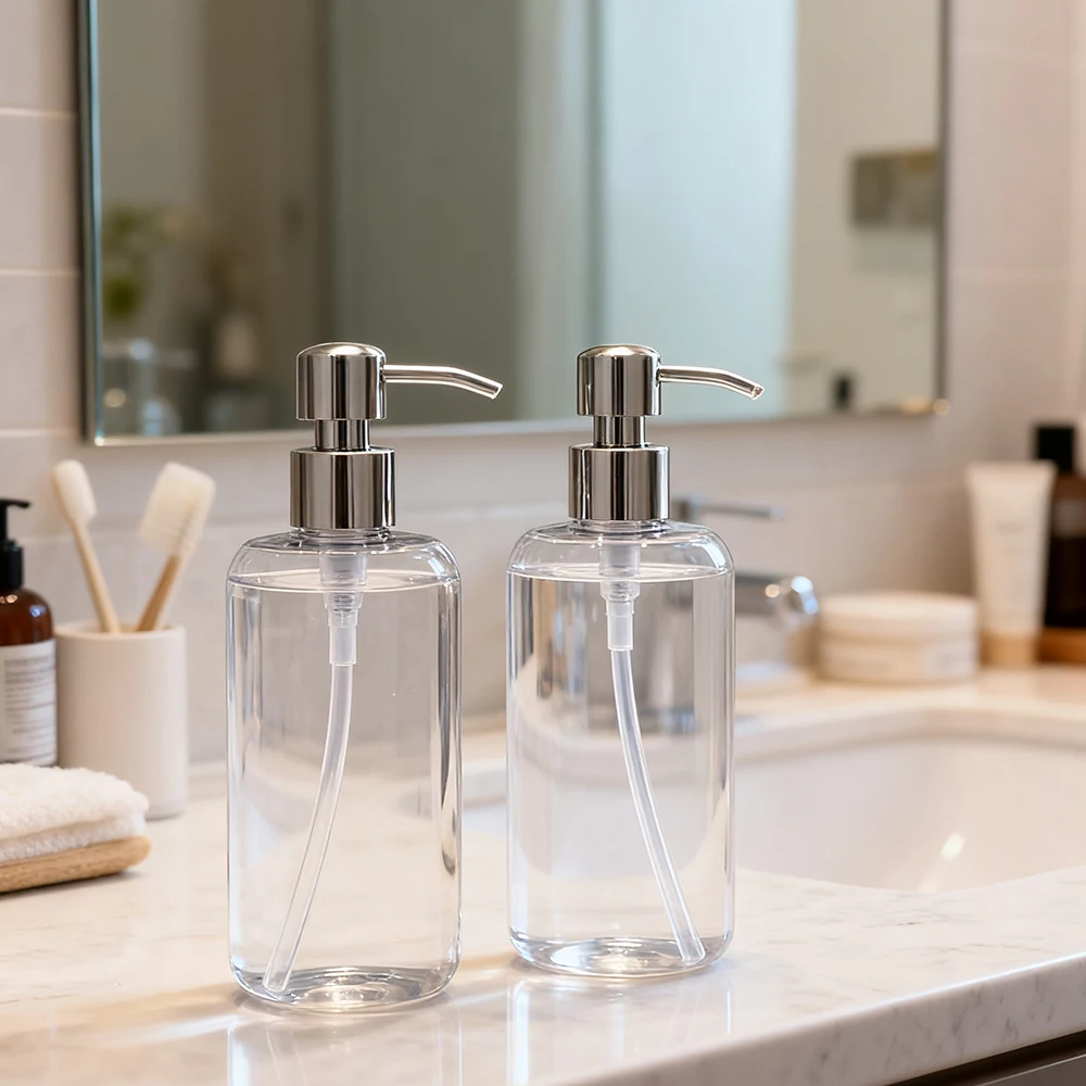 Reusable 304 Stainless Steel Soap Pump Head - Replacement Dispenser Top for Lotion Bottles, Fits 24mm-28mm Standard Diameter
