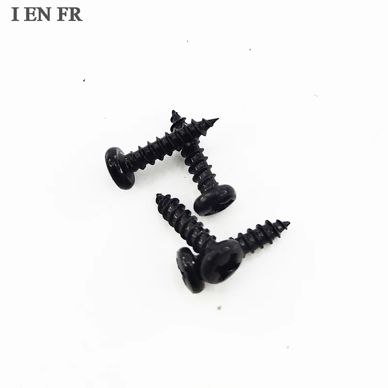 

100 pcs/lot Cross Round Head Phillips Self-tapping Screw M1 M1.2 M1.4 M1.5 M1.7 M2 M2.3 M2.6 M3 M3.5 M4 M5 Black Carbon Steel