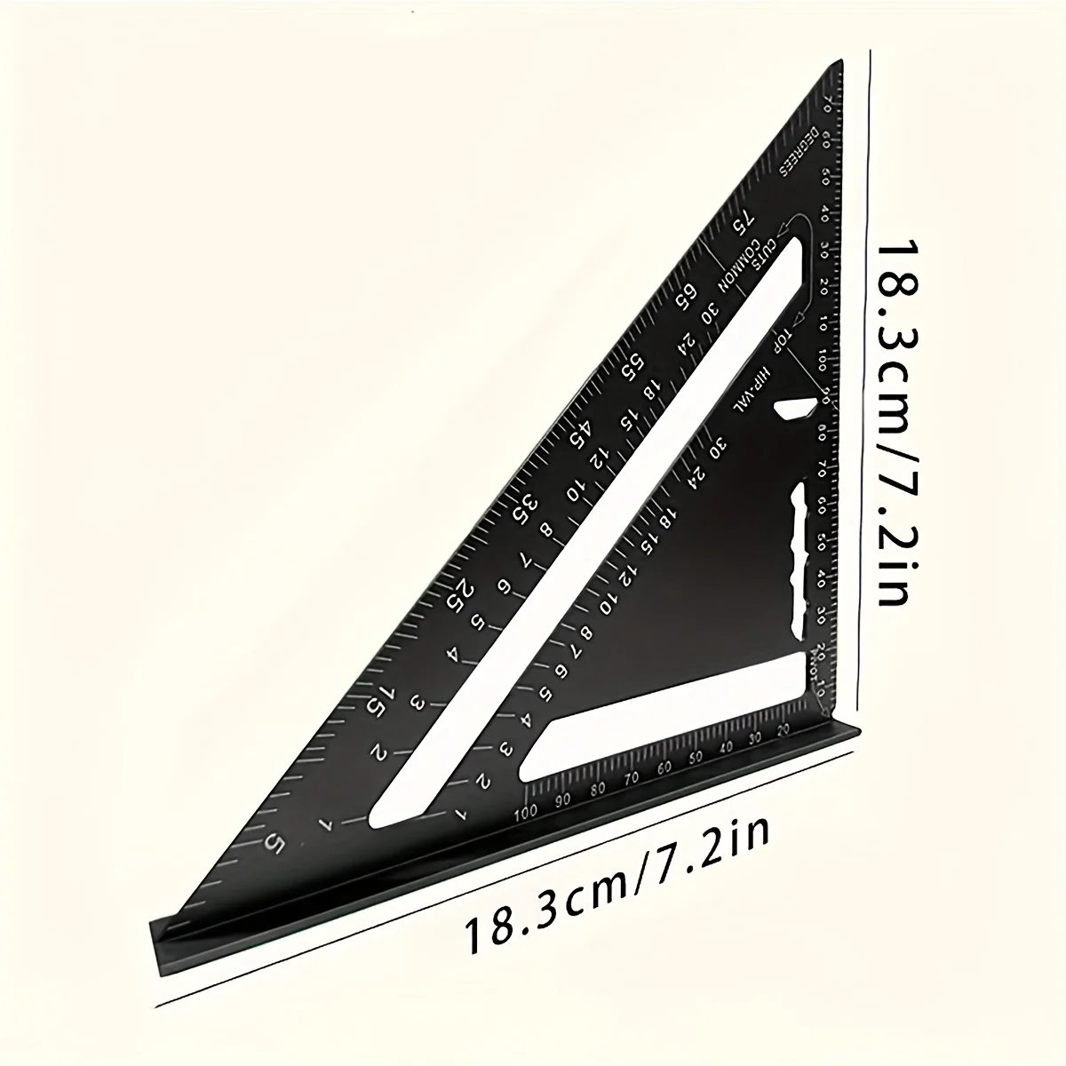 1Pc Aluminum Alloy Metric Protractor - 90° And 45° Angles, Durable, Scratch Resistant - For Woodworking, Industrial And Scientif