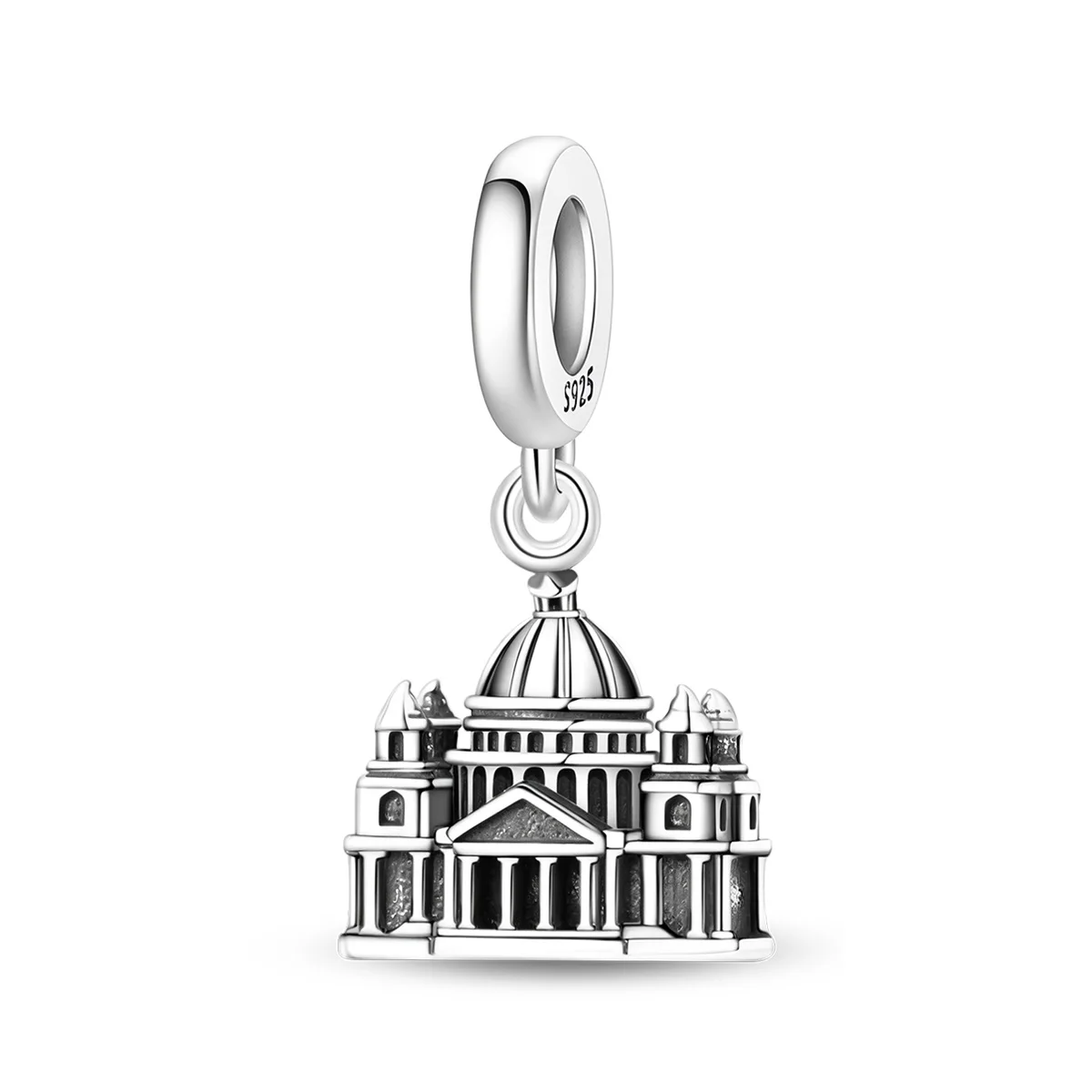 925 Sterling Silver European Cathedral Dangle Charm Bead Dome Church Architecture Faith‑Blessing Fit DIY Bracelet Jewelry Gift
