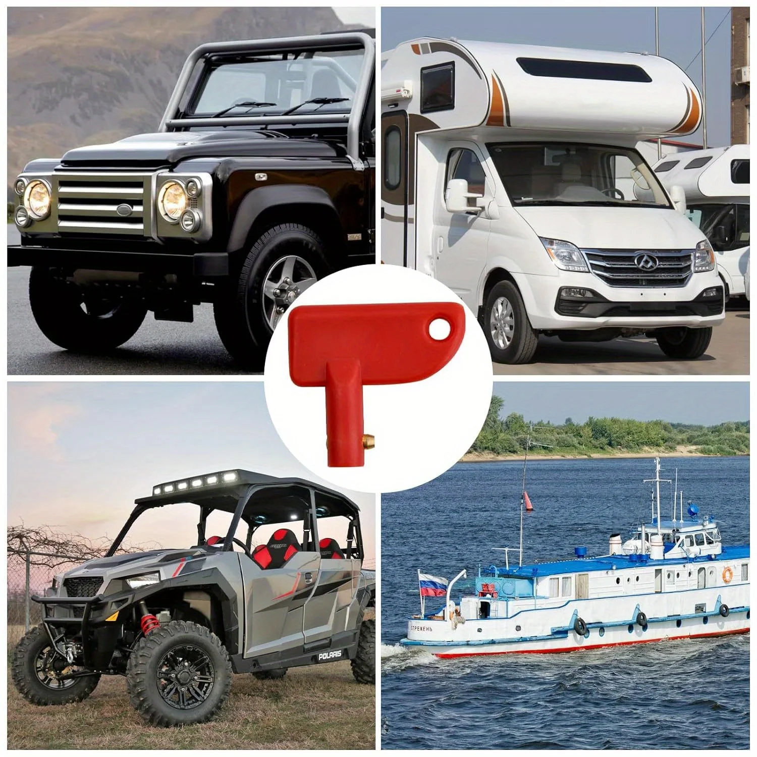 1pc Car Boat Rv Atv Interior Power Cut-Off Plastic Caravan Yacht Power Main Switch Car Battery Switch Key Replacement Parts