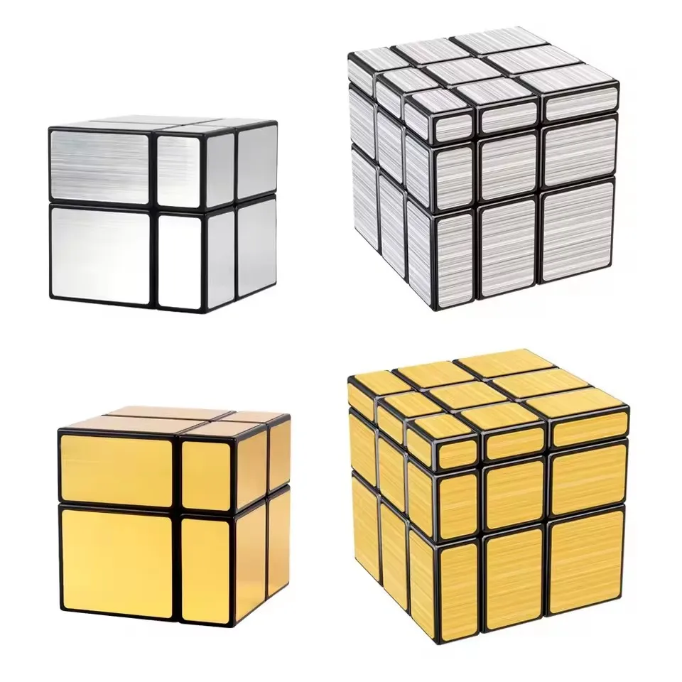 SENGSO Mirror Magic Cube 2x2 3x3 Golden Silver Magic Cubo Profession Puzzle High Quality Children's Toys