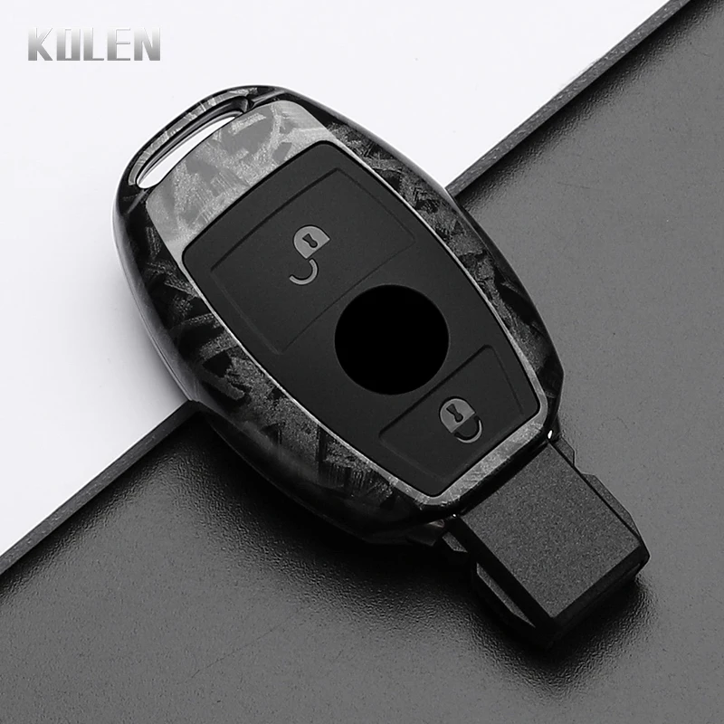 ABS Carbon Faser Stil Auto Schlüssel Fall Abdeckung Für Mercedes Benz A B C E Klasse GLS GLA GLK GLC CLS CLA AMG W204 W205 W212 W463 W176