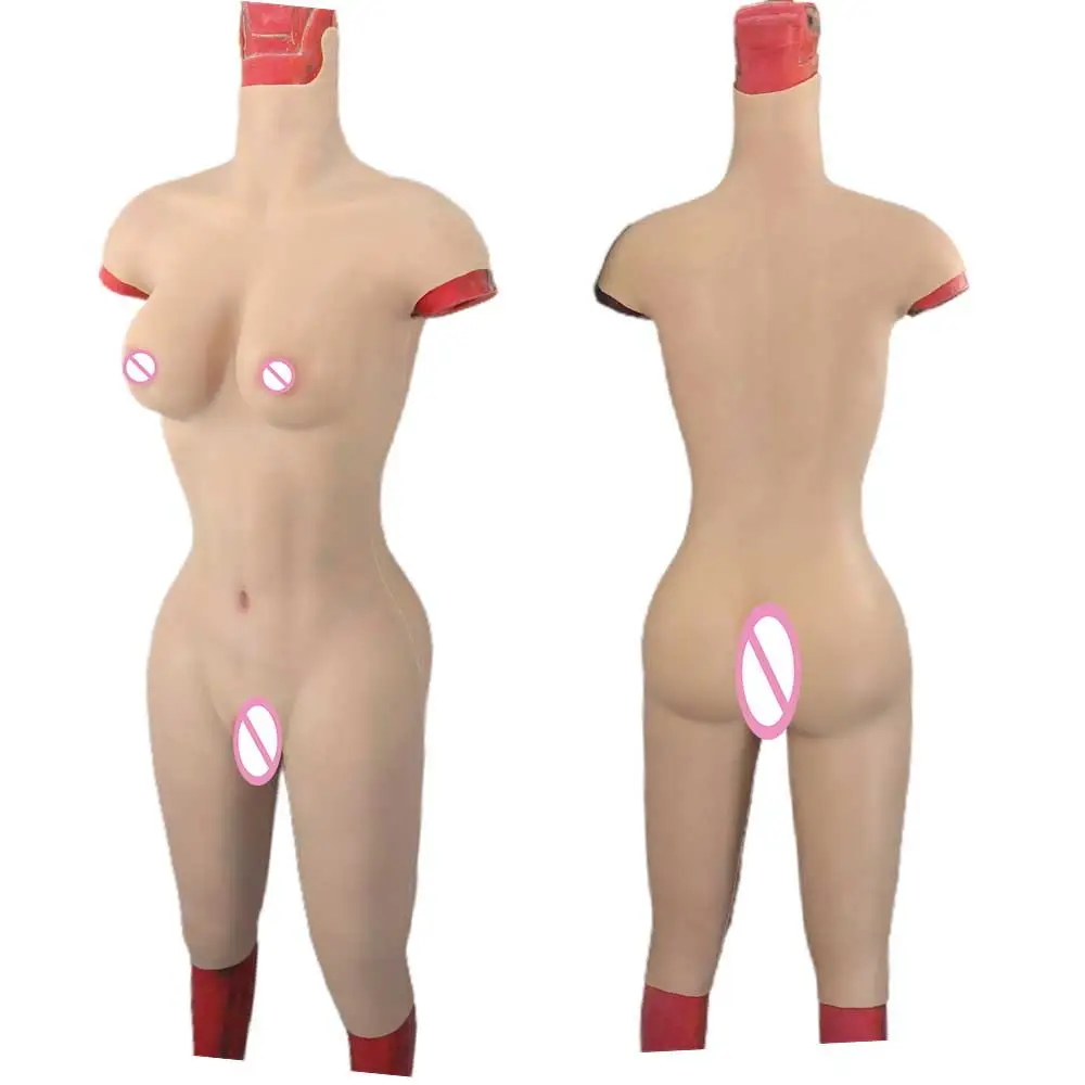 Silicone Realistic Boobs And Fake Vagina Bodysuit C-G Cup Big Breast Form Cosplay Male to Female Transgender Sissy