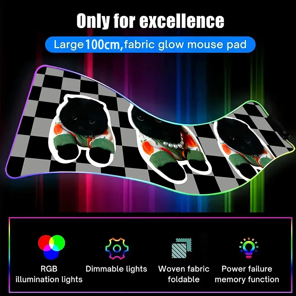 Shiba Inu  Mouse Pad RGB Mouse Pad Extended Gaming Keyboard Seven Colors LED Mats Large 1000x500mm XXL Gamer